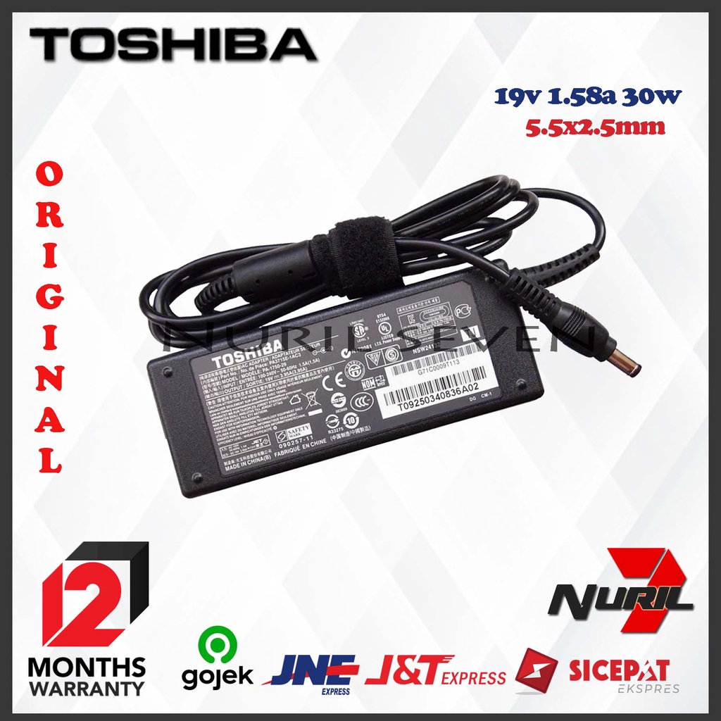 Adaptor Charger Toshiba NB200 NB205 NB300 NB305 NB520 NB250 NB550D Original