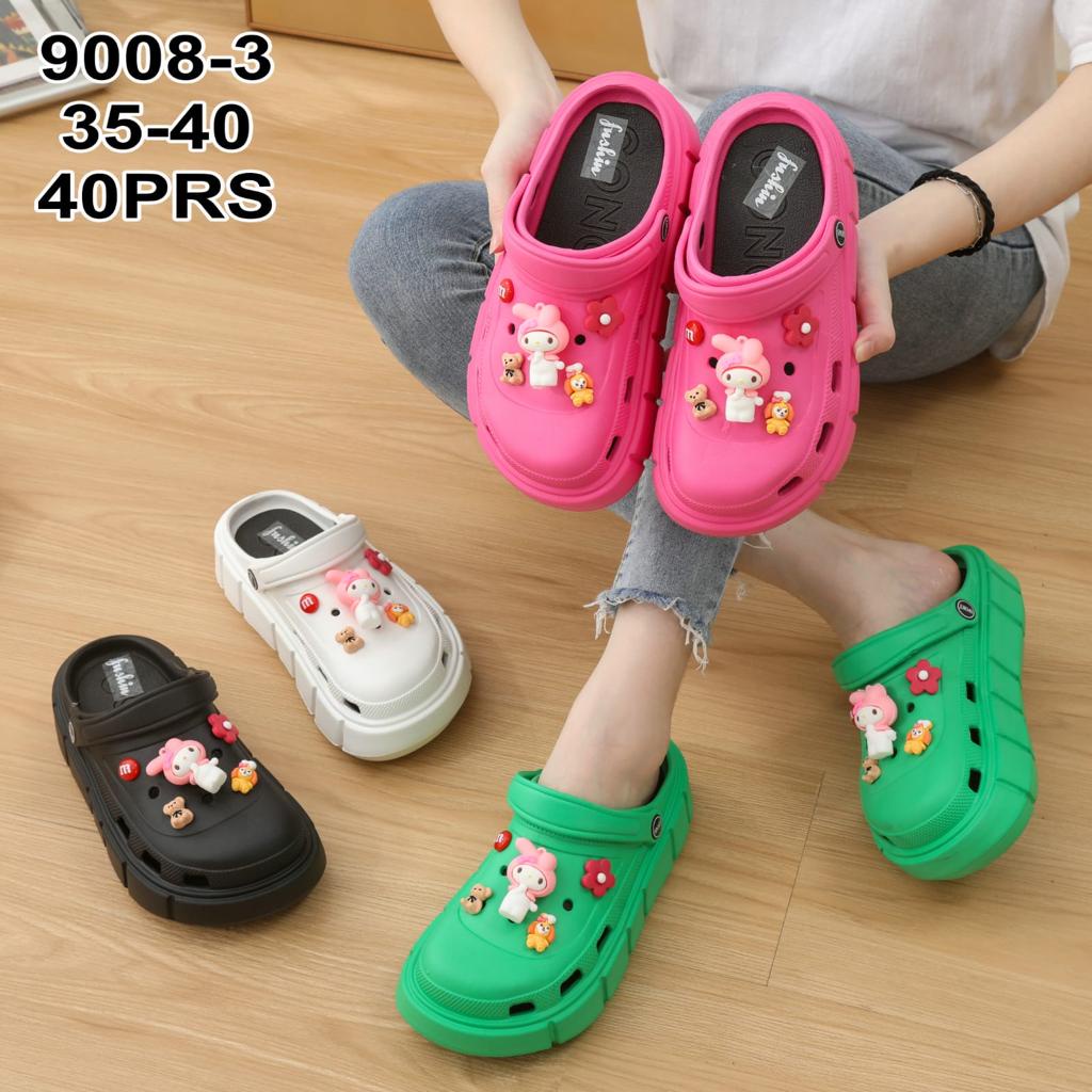 Sandal Wanita Viral EVA Classic Crocs Fuji Baim Platform Jibbitz Toy Story &amp; Melody Slip On Import Korean Winola Collection WNL 9008