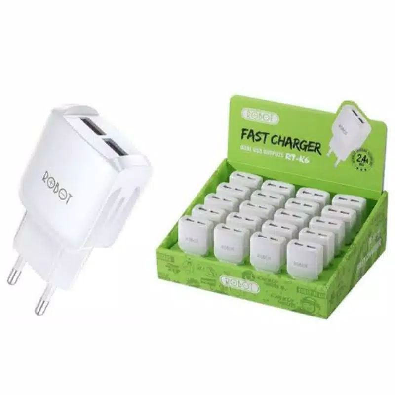 Batok Charger Robot RT - K6 Good Quality 2 USB Port