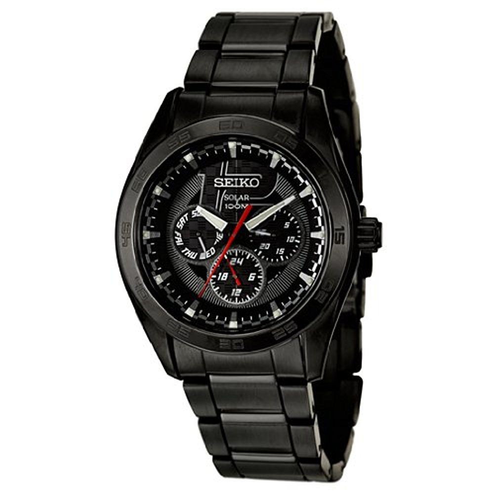 Jam Tangan Pria Seiko Solar  Original Garansi Resmi SNE201 Stainless Steel Hitam SNE201P1