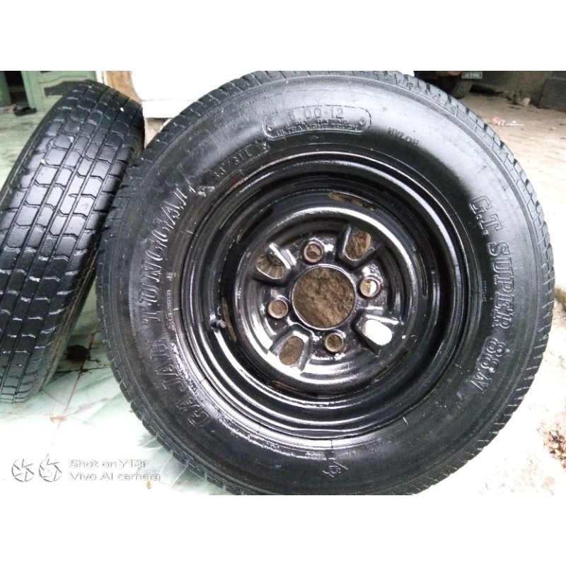 velg kaleng ring 12 pcd 4x114 bekas cator/viar roda 3 plus ban
