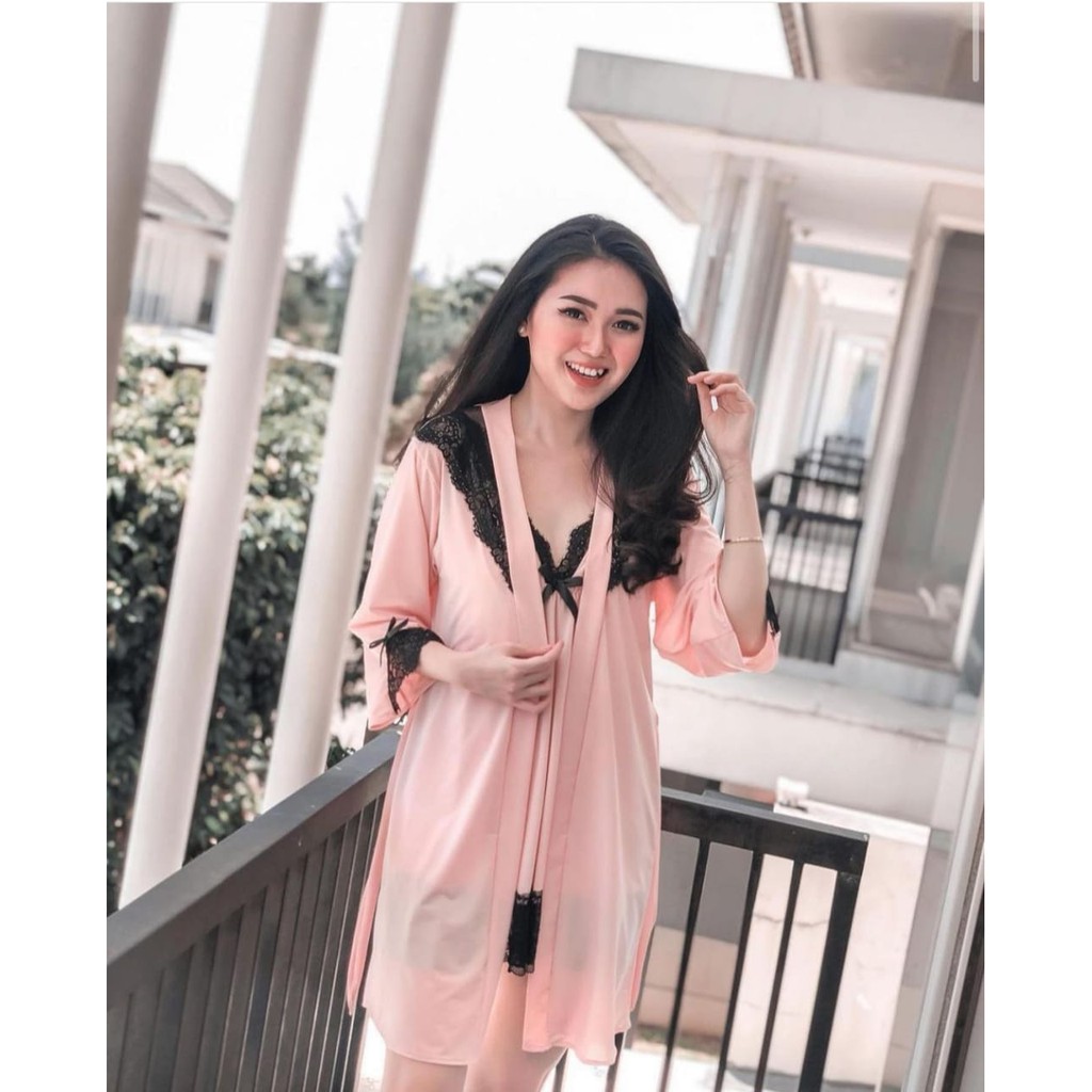 630rose Dress + kimono + Belt [ Hemel.id ]