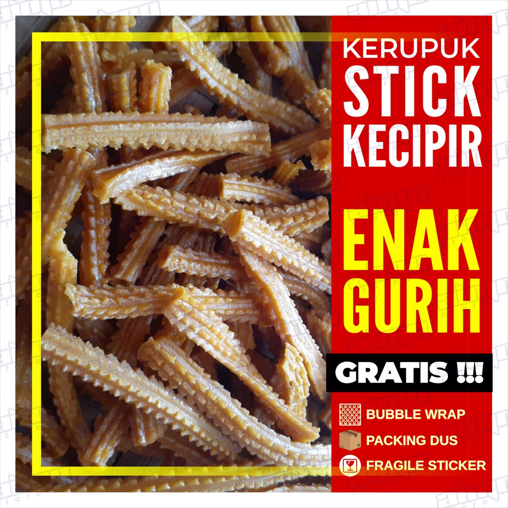 

STIK KERUPUK BAWANG Bentuk KECIPIR Stick Krupuk LOTUS Mentah Enak Gurih Kuning Panjang Enak Renyah 250 gr