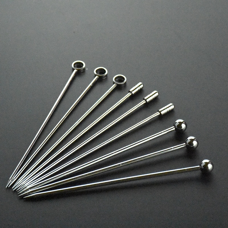 6pcs Cocktail Pick Stainless Steel Fruit Sticks Bar Tools Drink Stirring Sticks Martini Picks