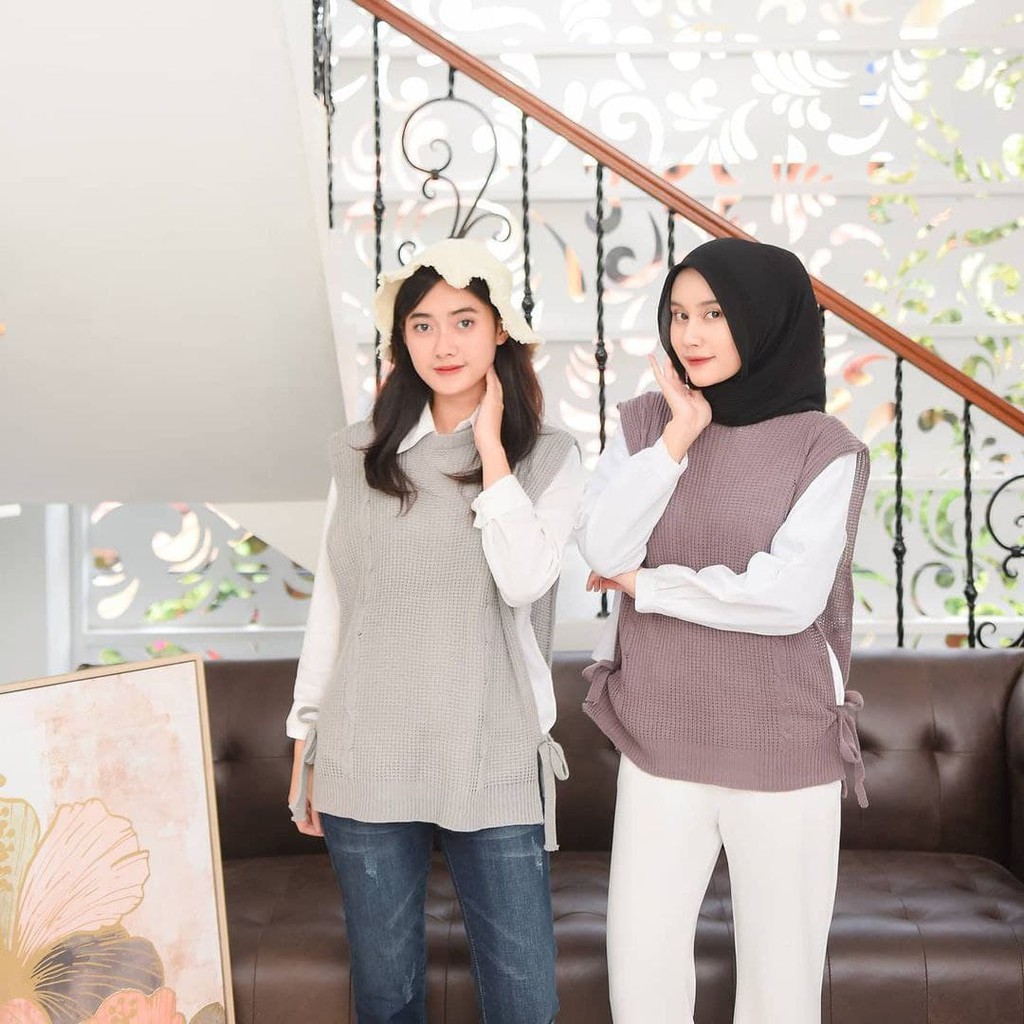 Nara Grosir - Cable You Vest l Sweater Polos l Sweater Pria dan Wanita