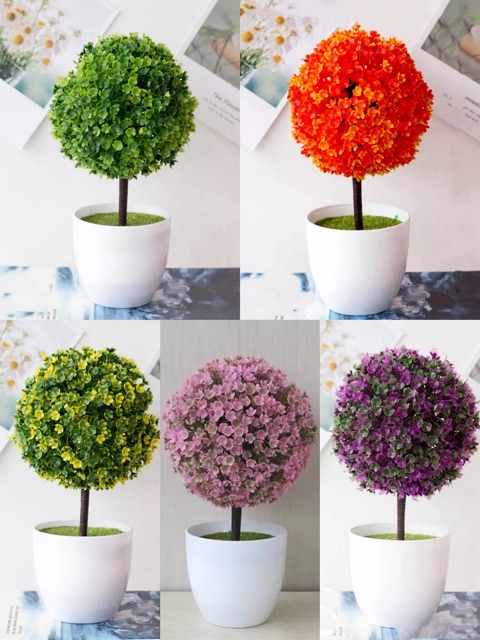 AM348 Bunga plastik / Pajangan bunga Artifisial / motif bulat  Vas Bulat-2