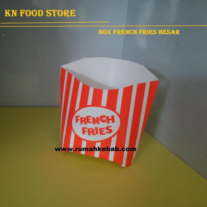 Toples Makanan / Box Kentang  French Fries Besar 10 Pack / Dus French Fries Besar 500 P