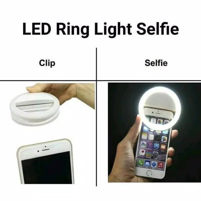 LED lampu Ring Light Selfie recharge (dicas) / baterai