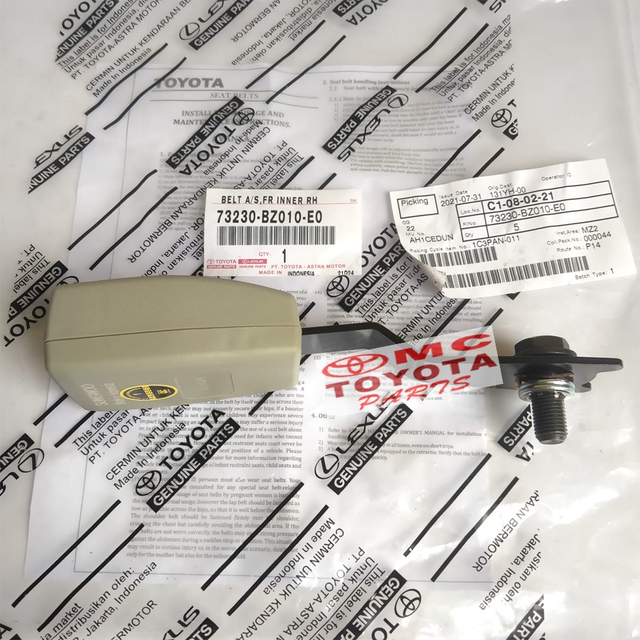 Colokan Lock Safety Seat Belt Kanan atau Kiri Avanza Xenia 73230-BZ010-B0 73230-BZ010-E0