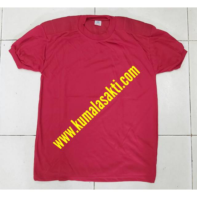 Kaos Polos Merah Bantalan Oblong