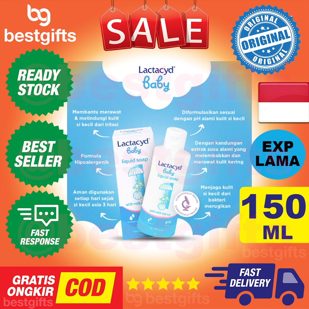 LACTACYD BABY LIQUID SOAP SABUN MANDI BAYI HIPOALERGENIK MELEMBABKAN KULIT KERING ANAK BAYI 150 ML