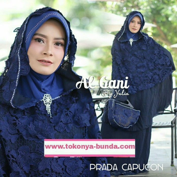 Terbaru !!! Azurra Shop Mukena Capucon Rukaya Kapucon Putih Brukat Mewah Elegan Al Gani Mukena