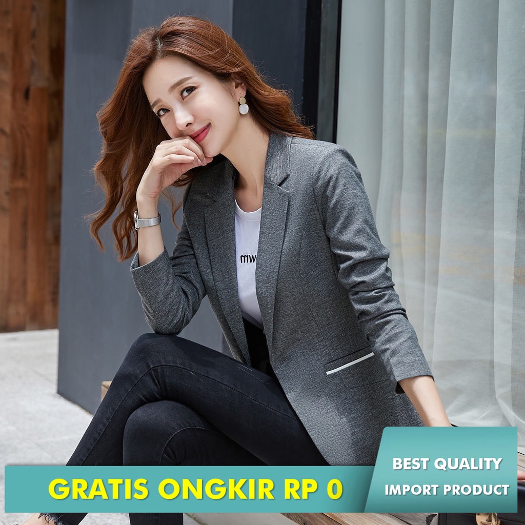 Blazer WAnita Kecil  Coat  Semi   New Ol (korea Versi) t Panjang  Kasual pendek Slim Top Mode Import
