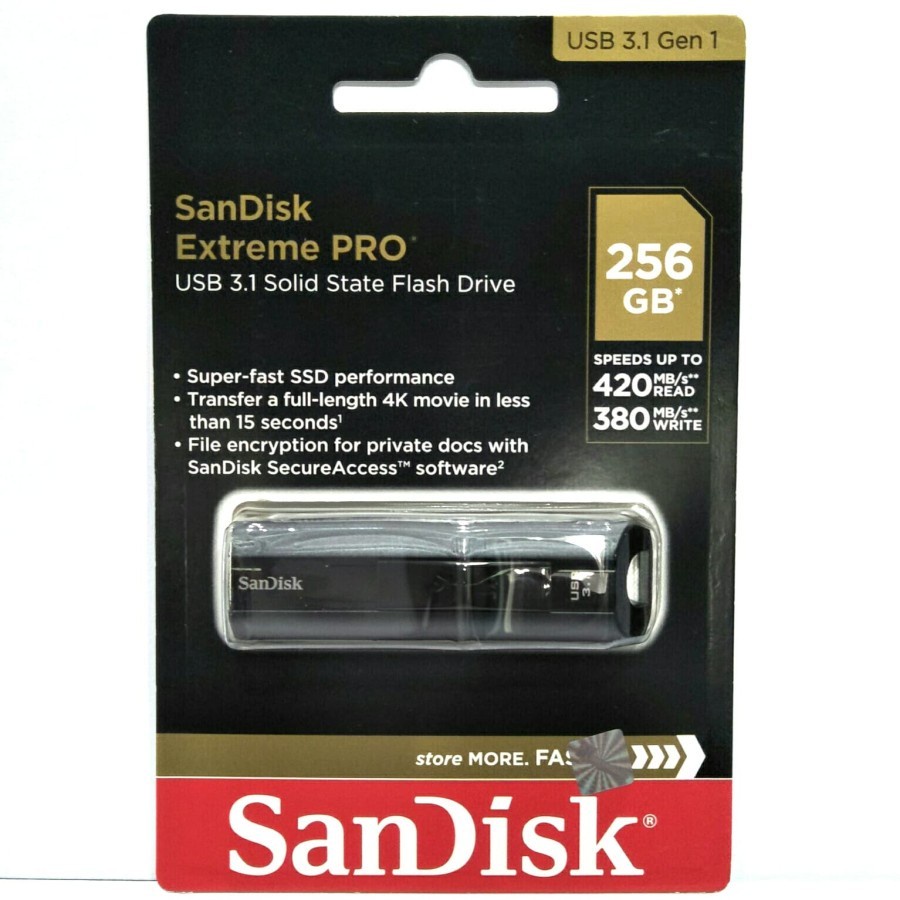 SanDisk Extreme Pro CZ880 Flashdisk 256Gb USB 3.2