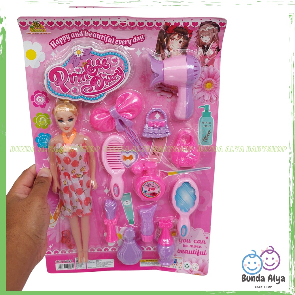 PROMO Mainan Anak Perempuan Boneka Berbi Berbie Plus Peralatan Dandan Murah Set Mainan Boneka Baju Bajuan Anak Perempuan  - Mainan Boneka Barbie Princess Diary - Mainan Beauty Set Barbie - Mainan Anak SNI