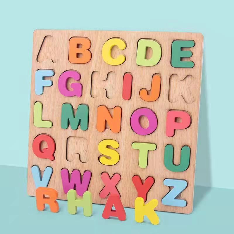 Puzzle 3D Huruf Angka Kayu - MainanEdukasi Anak