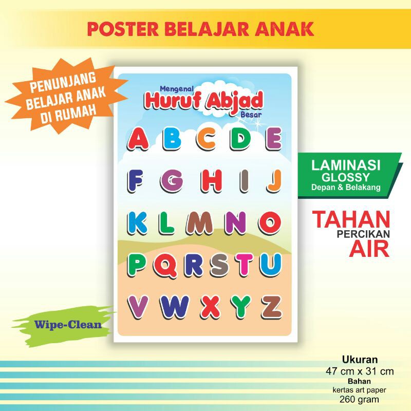 Poster belajar anak TK  PAUD Poster Edukasi Mengenal 