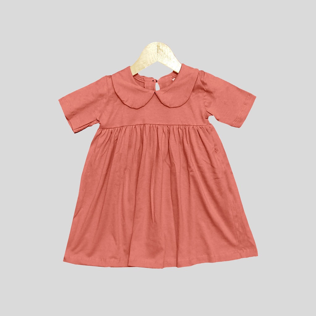 Petitemauree Collar Dress Anak Bayi 6-24 Bulan-cd-Clay