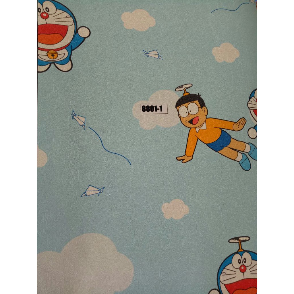 Wallpaper Doraemon Biru 10MX53CM Bukan Wallsticker Shopee Indonesia