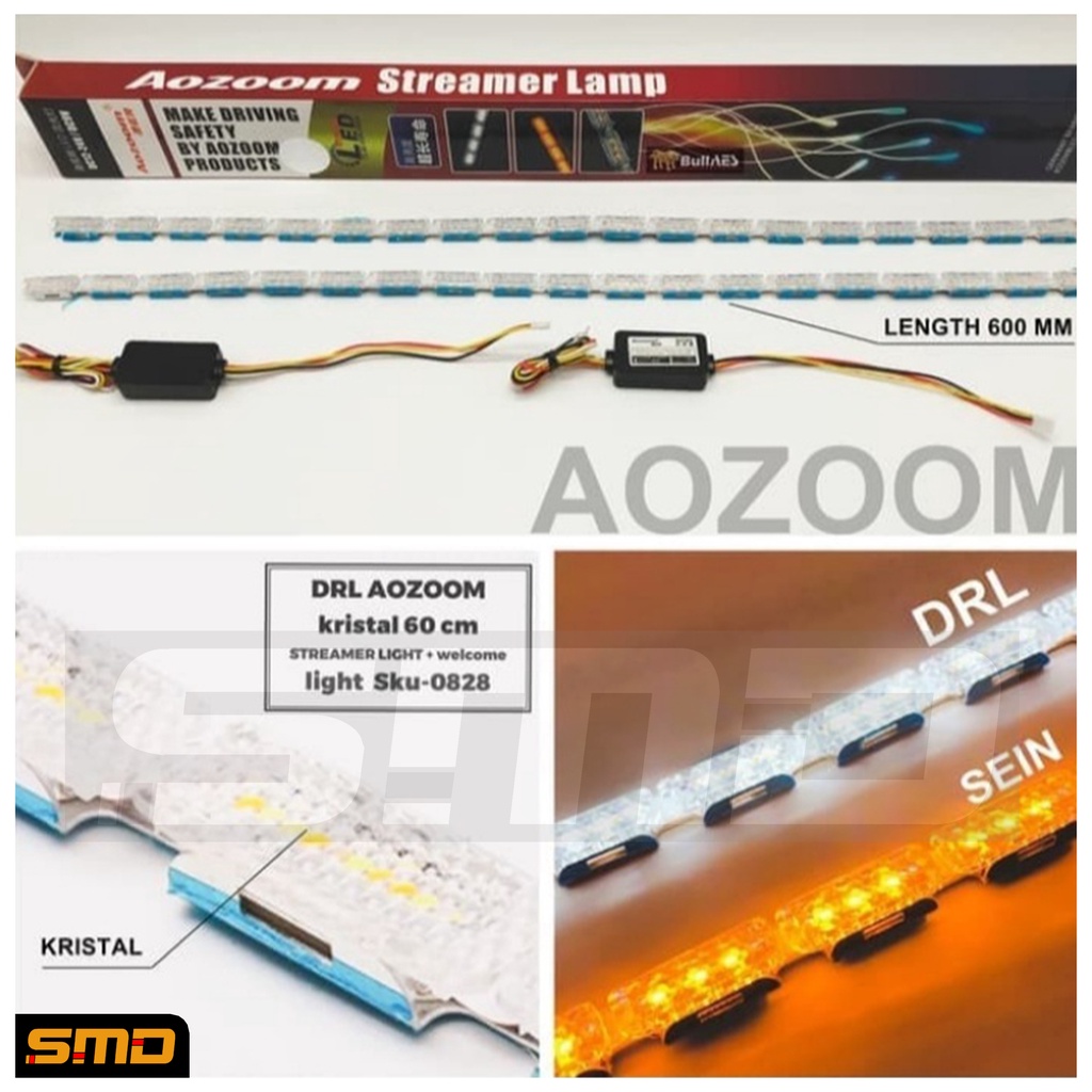 Lampu LED DRL Aozoom Crystal + Sein Running Super Terang
