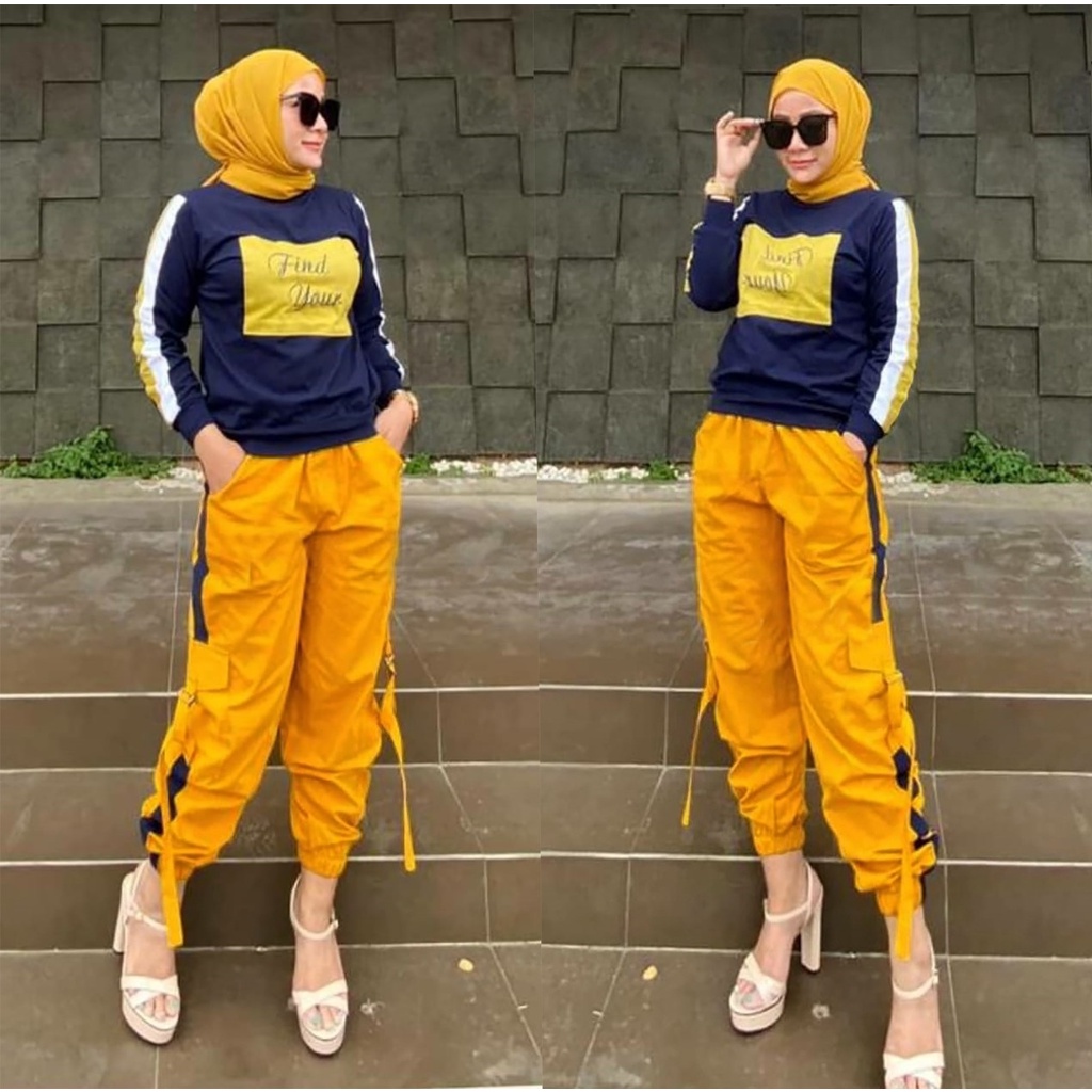 *[IJFK] Setelan Wanita Muslim / Setelan Hijab Ootd Training / Baju Stelan Wanita / Stelan Olahraga