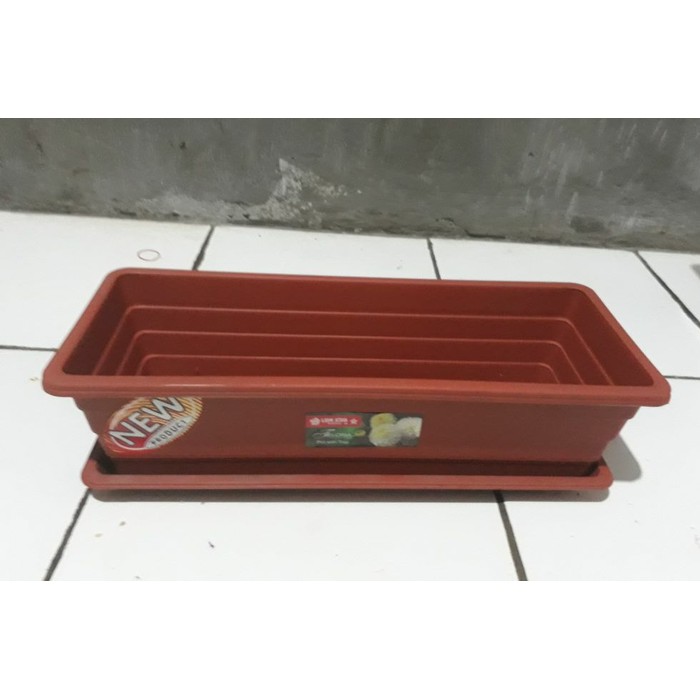 pot bunga lionstar TRIVETTO+tray(S) - Cokelat Muda