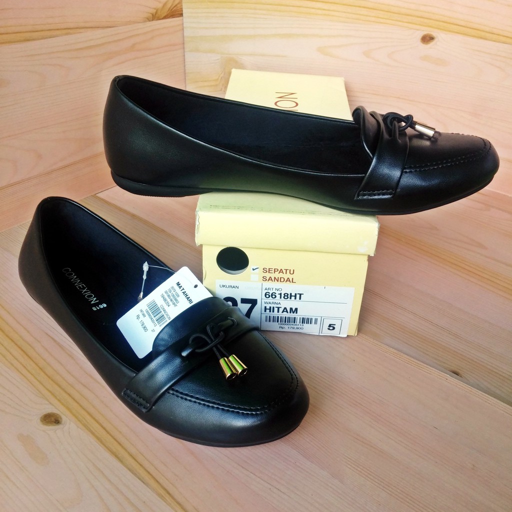 CONNEXION 6618HT Sepatu Kerja Flat Hitam Wanita Casual Formal Original Matahari