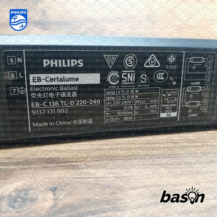 PHILIPS EBC 136 TL-D 220-240V - Ballast Elektronik