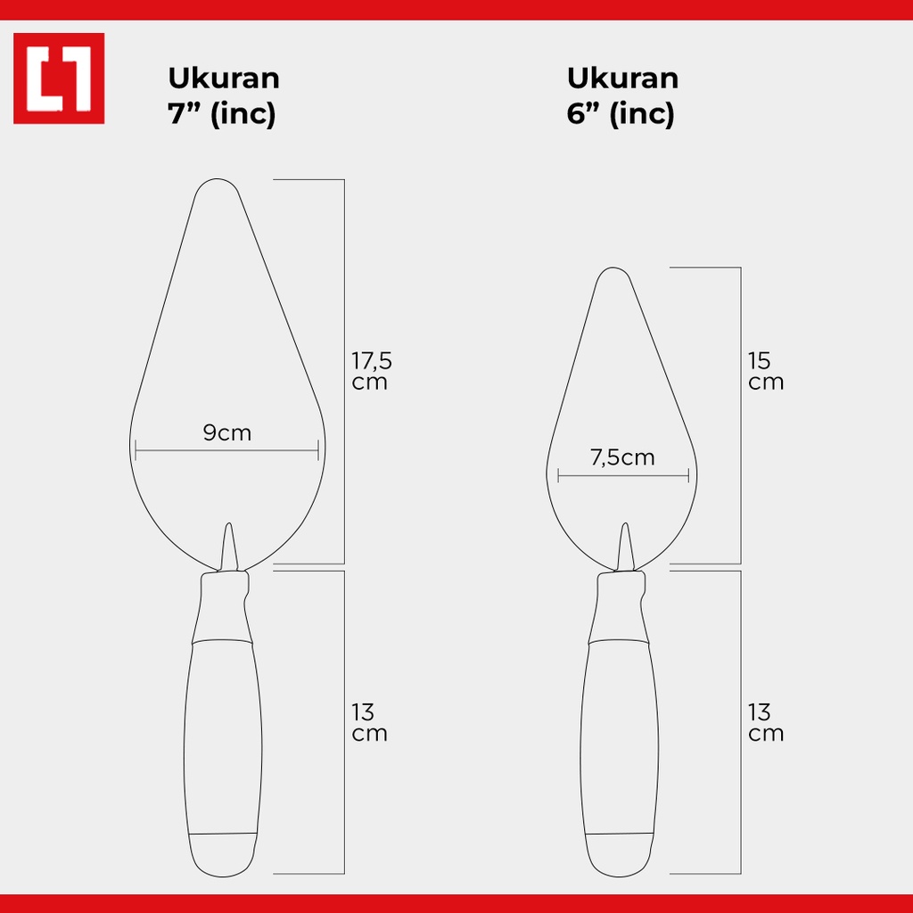 Sendok Semen Gagang Kayu Bulat Lancip 6&quot; 7&quot; - Weldom