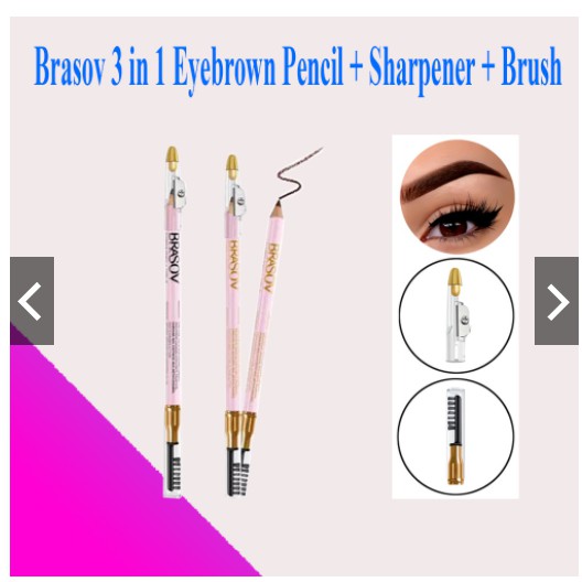 BRASOV Pensil Alis 3 In 1 Sikat Serut Eyebrow