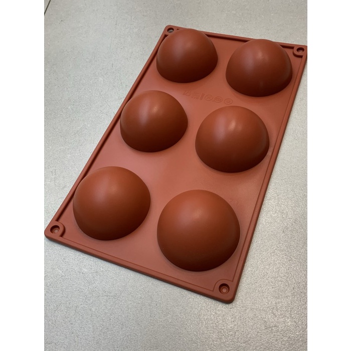 Coklat-Puding-Es-Cetakan- Silicone Mould Dome 6 Cetakan Silikon Setengah Lingkaran 6-Cavity Mold