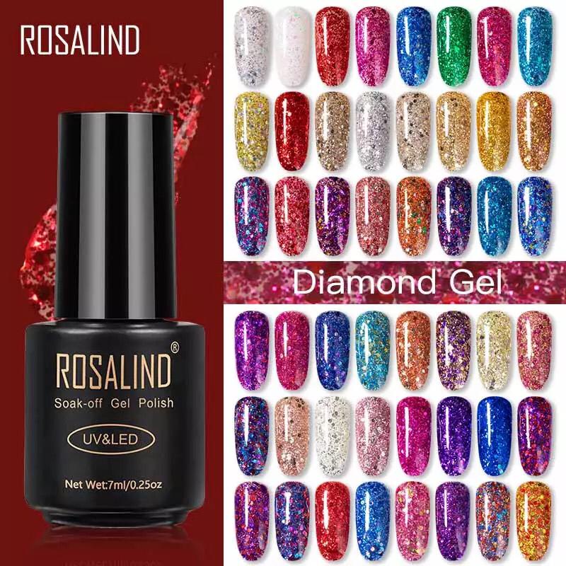 ROSALIND Diamond Series Gel Nail Polish UV LED Kutek UV Glitter / Kutek / Cat Kuku/Kutek UV Gel/Kutek Gel UV/UV LED Nail Polish/Nail Gel/Kutek glitter