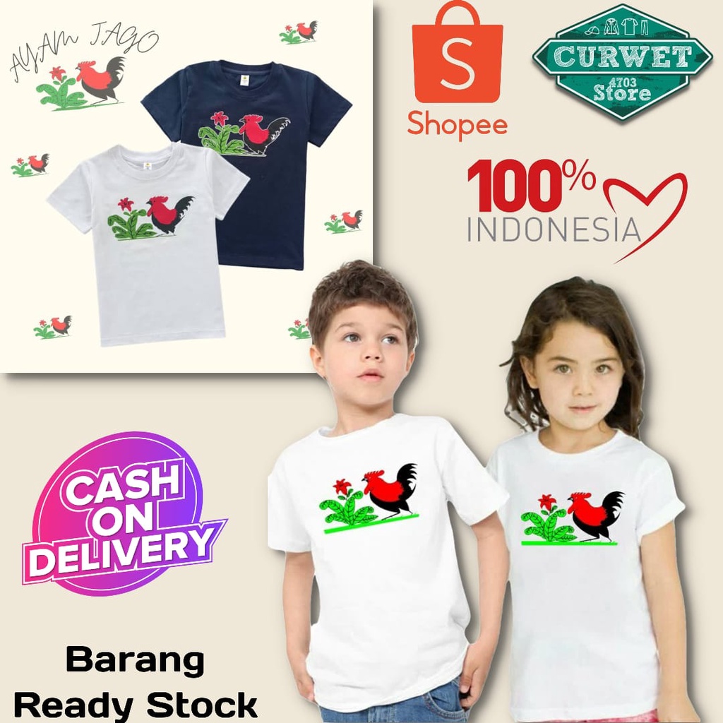 KAOS AYAM JAGO DTF ANAK CEWEK-COWOK