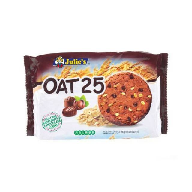 

JULIE'S OAT 25 WITH HAZELNUT & CHOCOLATE CHIPS COOKIES / Biscuit 200g /Biskuit Coklat Cokelat Julies