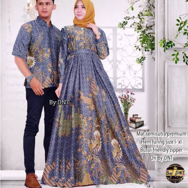 Gamis couple batik semi sutra
