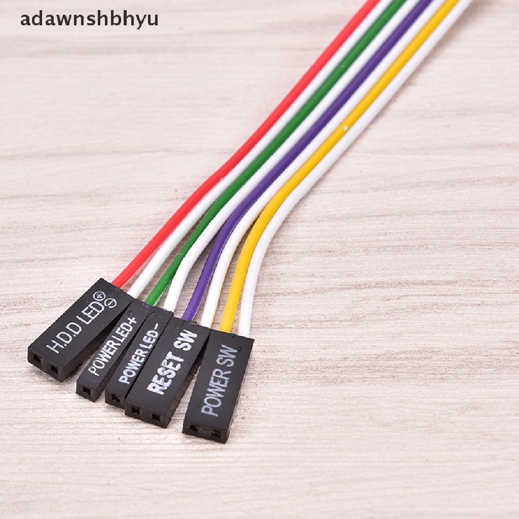 Adawnshbhyu ATX PC Compute Motherboard Kabel Listrik 2switch On/Off/Reset w/Lampu LED 68cm