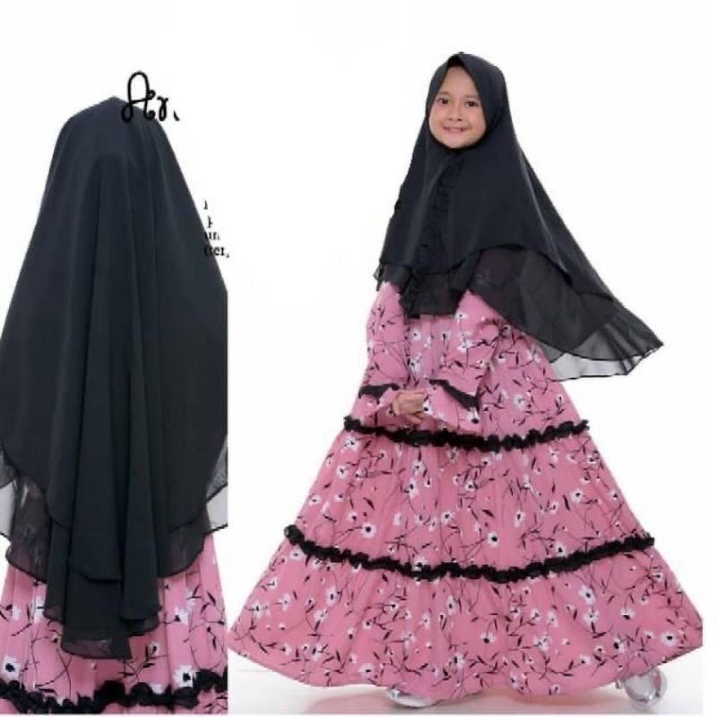 BAJU GAMIS REMAJA ANAK PEREMPUAN MOTIF BUNGA 10-12 TAHUN / UNIQUEEN KIDS SYAR'I / GAMIS ANAK PEREMPU
