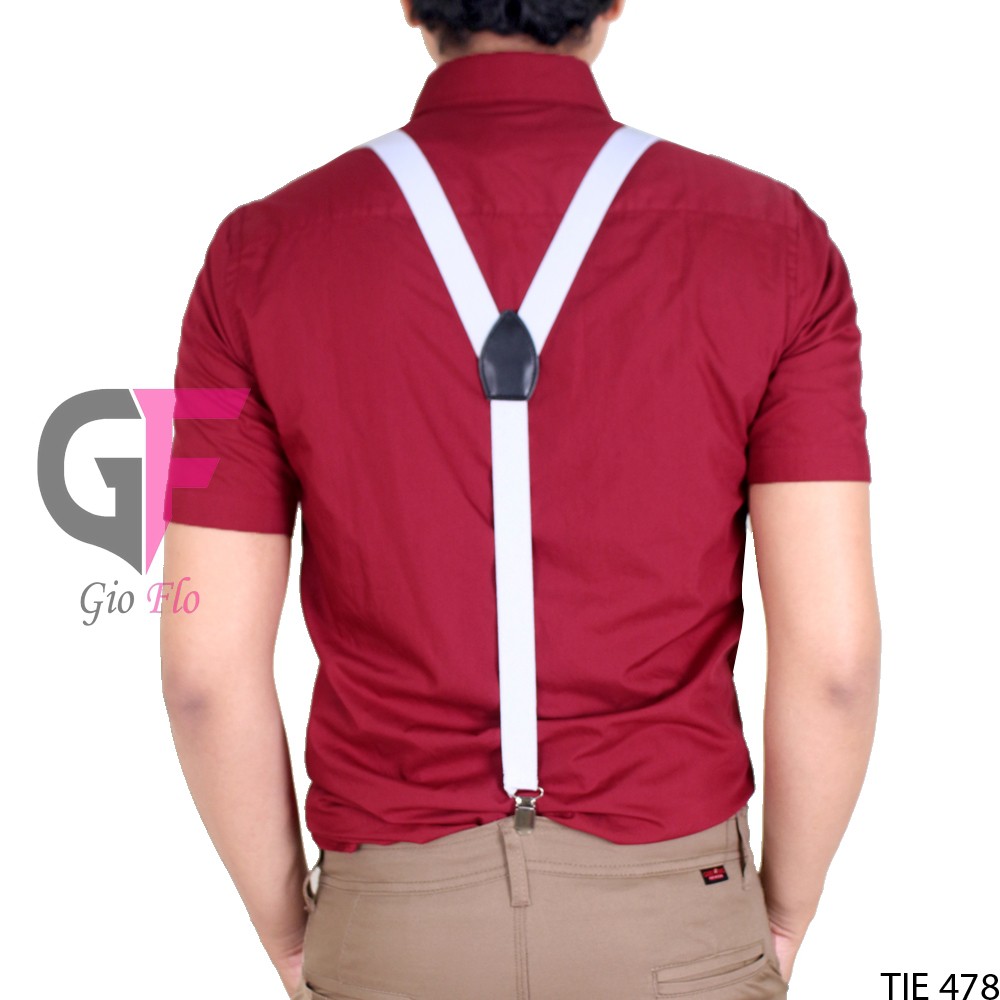 GIOFLO Aksesoris Fashion Dasi Suspender Pria White / TIE 478