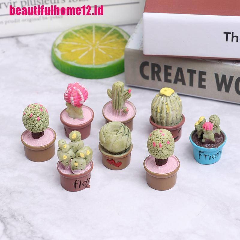 【beautifulhome12.id】5Pcs Miniature Succulent Plant In Pot For Dollhouse Furniture Decoration Home