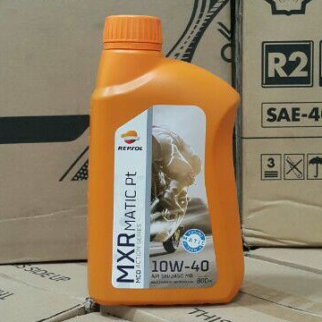 OLI MESIN MOTOR REPSOL MXR MATIC PLATINUM FULL SYNTHETIC 10W-40 800 ML