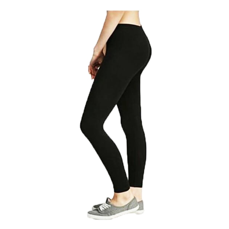 Legging Polos Hitam Wanita / Legging Dewasa Panjang Polos Hitam Premium / Lejing Jersey Spandex Dewasa