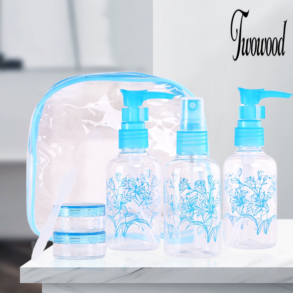 1 Set Botol Dispenser Isi Ulang Model Semprot Anti Slip Anti Bocor Untuk Makeup Travel