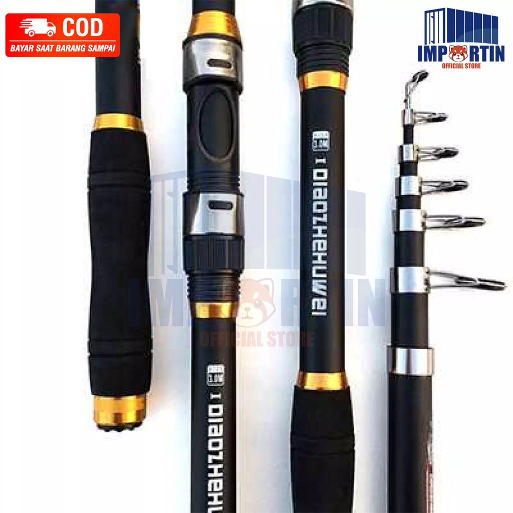 Joran Pancing Portable Carbon Fiber Telescopic 2 Meter - 3Meter/ Joran Pancing Murah Kuat