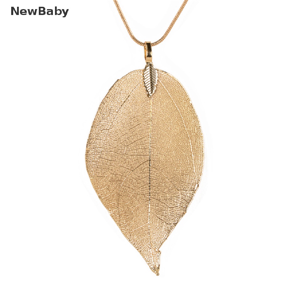 NewBaby Unique Women Fashion Jewelry Simple Leaf Sweater Pendant Long Chain Necklace ID