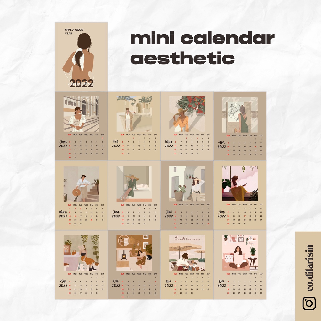 

[BISA COD] KALENDER MINI 2022 / MINI CALENDAR 2022 / KALENDER NCT / KALENDER ESTETIK / KALENDER AESTHETIC / AESTHETIC CALENDAR MURAH