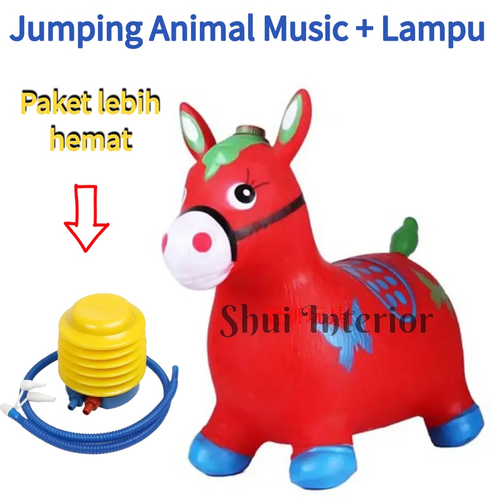 Animal Jumping Mainan Kuda Kudaan Karet / Mainan Anak Kuda Karet Musik