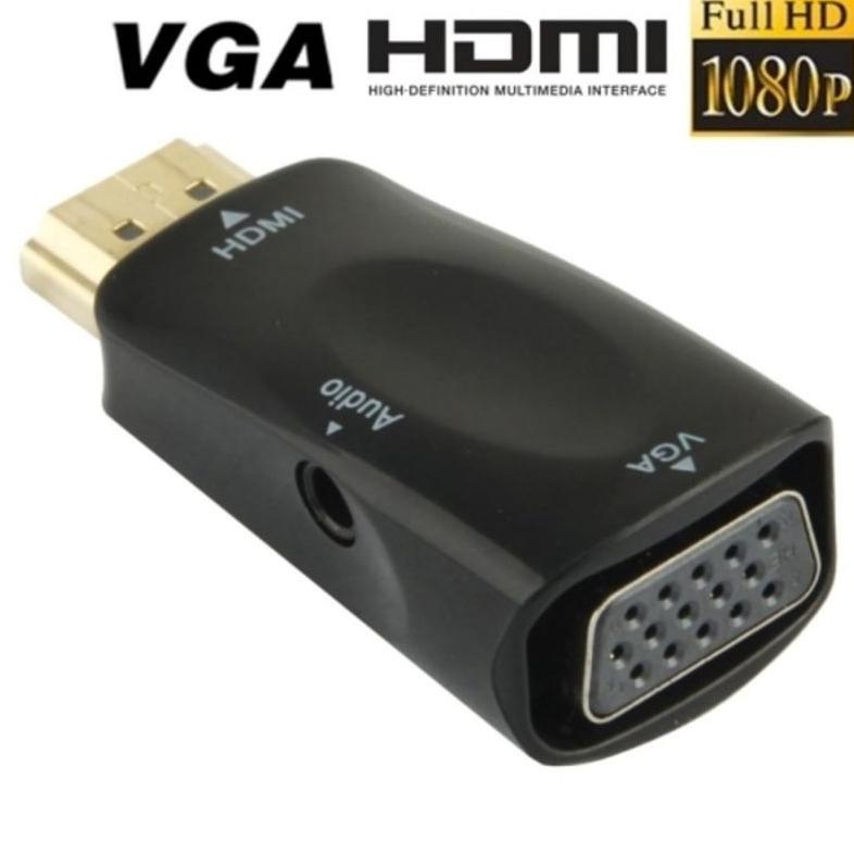 Converter Hdmi To Vga With Port Audio Full Hd 1080P Plug And Play Male To Female Laptop Ke Proyektor