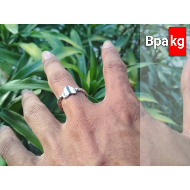 Cincin love polos # Cincin monel besi putih asli anti karat silver murah cewek simple elegant cantik