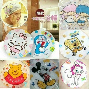 Shower Cap Lucu Topi Pelindung Penutup Kepala Rambut Lucu Waterproof