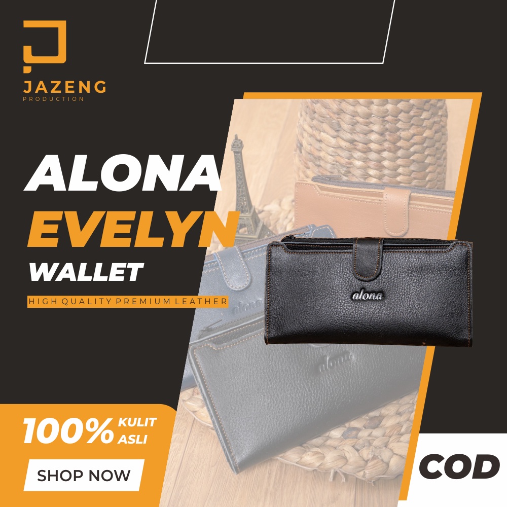 dompet panjang wanita kulit asli original branded